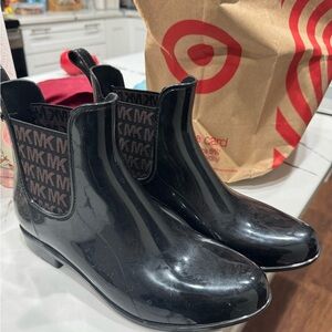 Michael Kors Glossy Black Ankle Boots